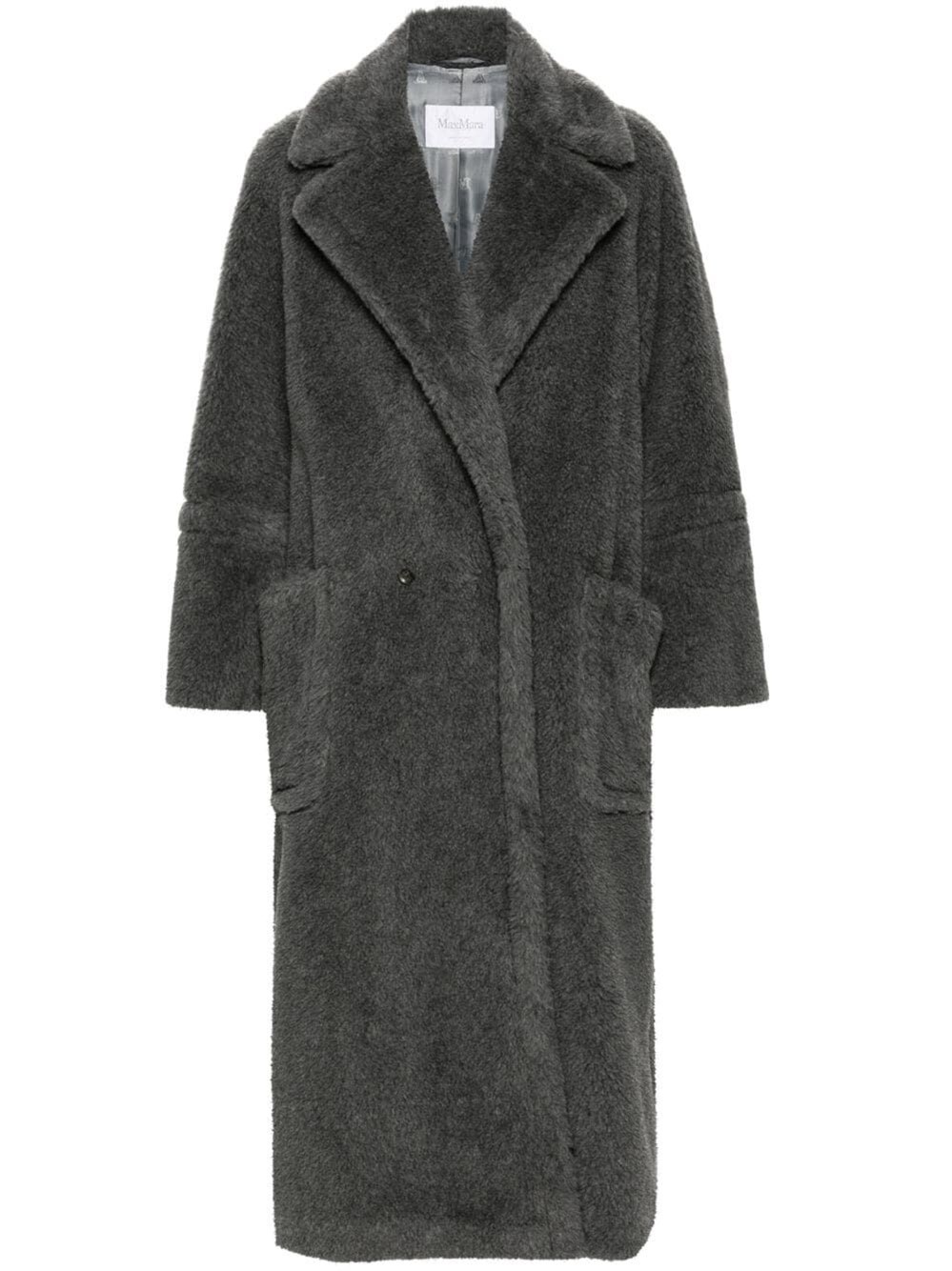 Shop Max Mara Teddy Oversize Coat In Grey