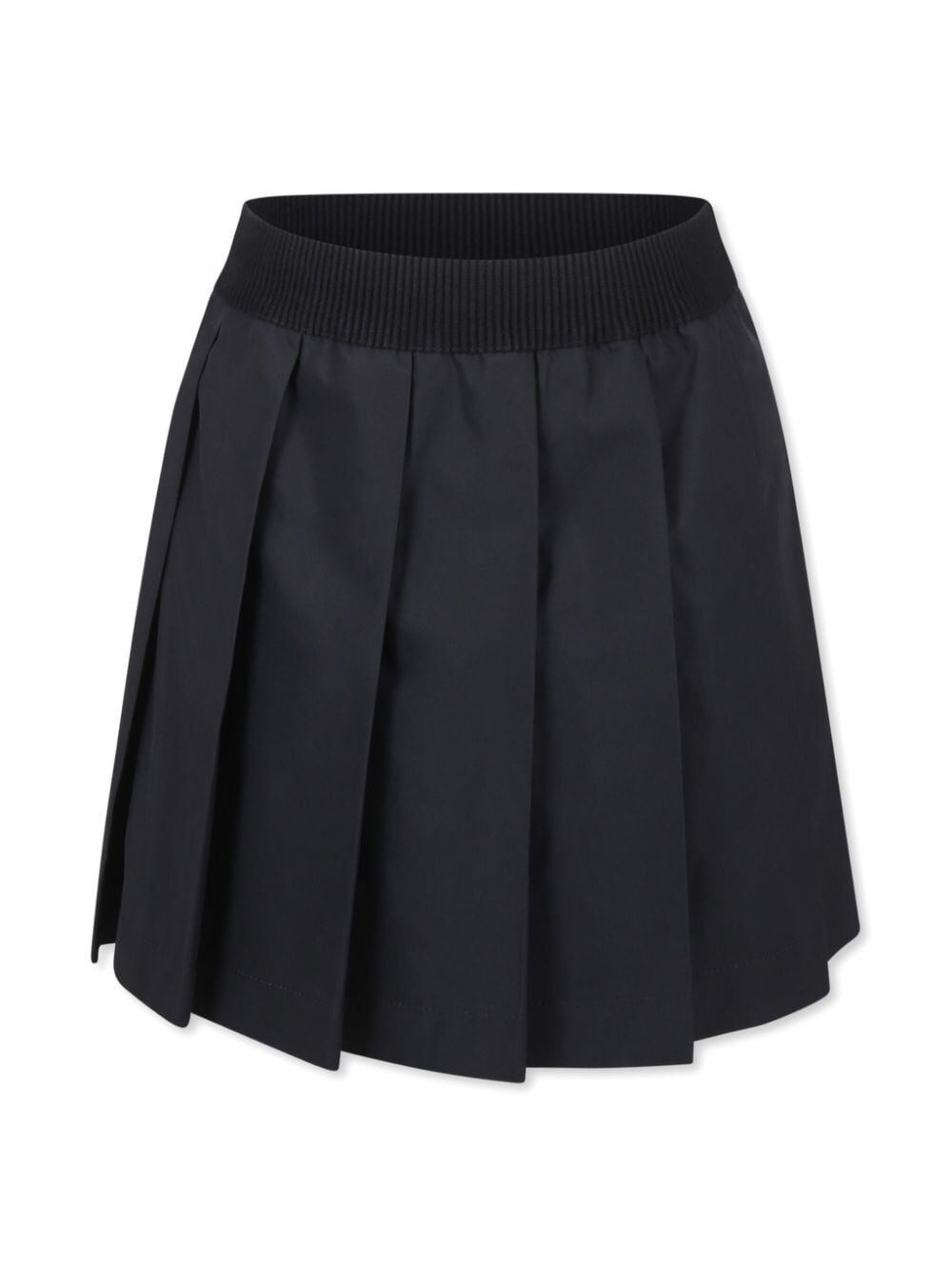 Shop Moncler Pleated Cotton Skirt In Black