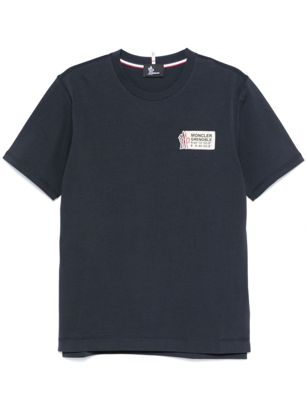 Shop Moncler Logo T-shirt In Blue