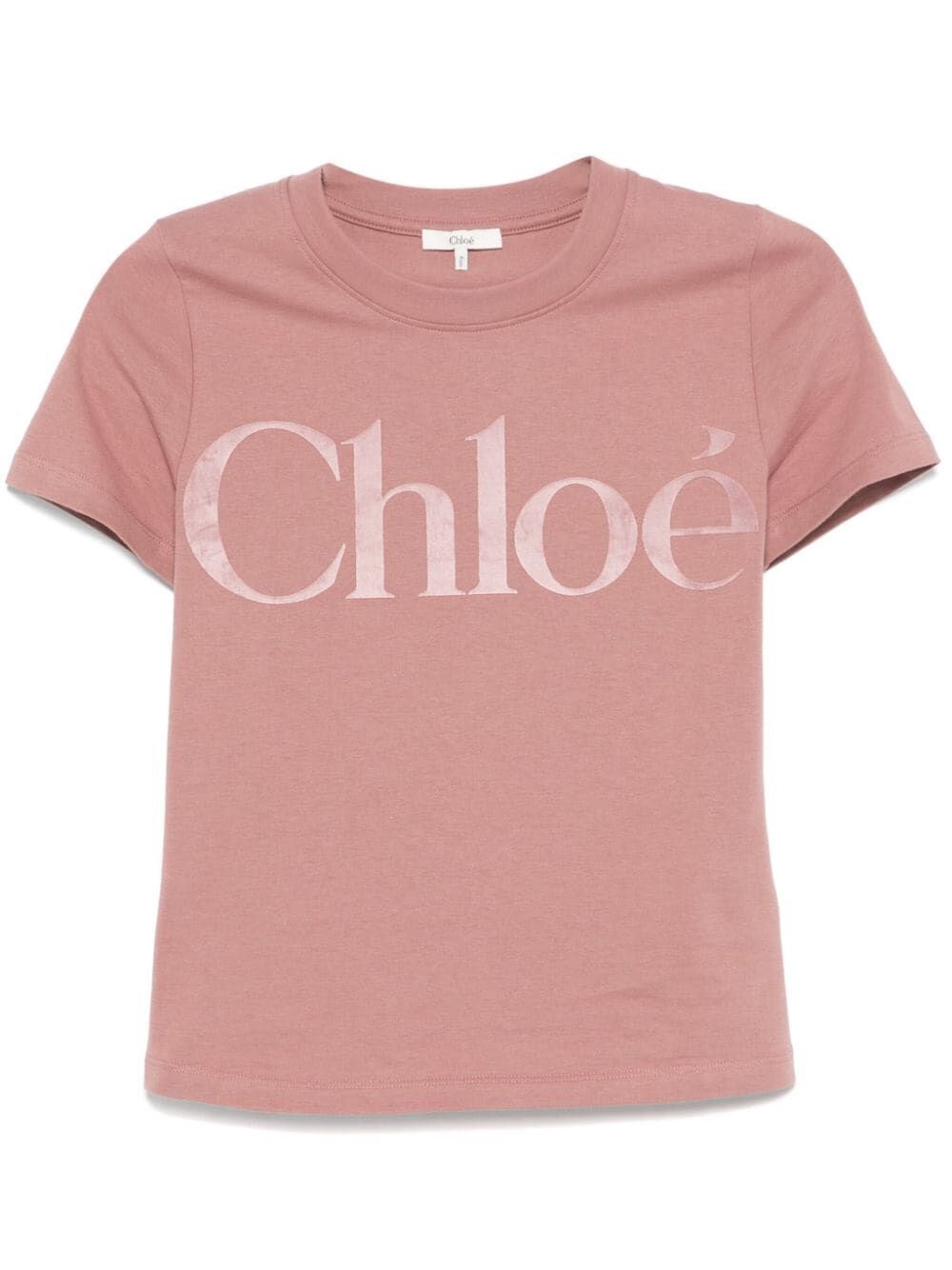 Chloé Pink Cotton Jersey Fitted T-shirt In Pink & Purple