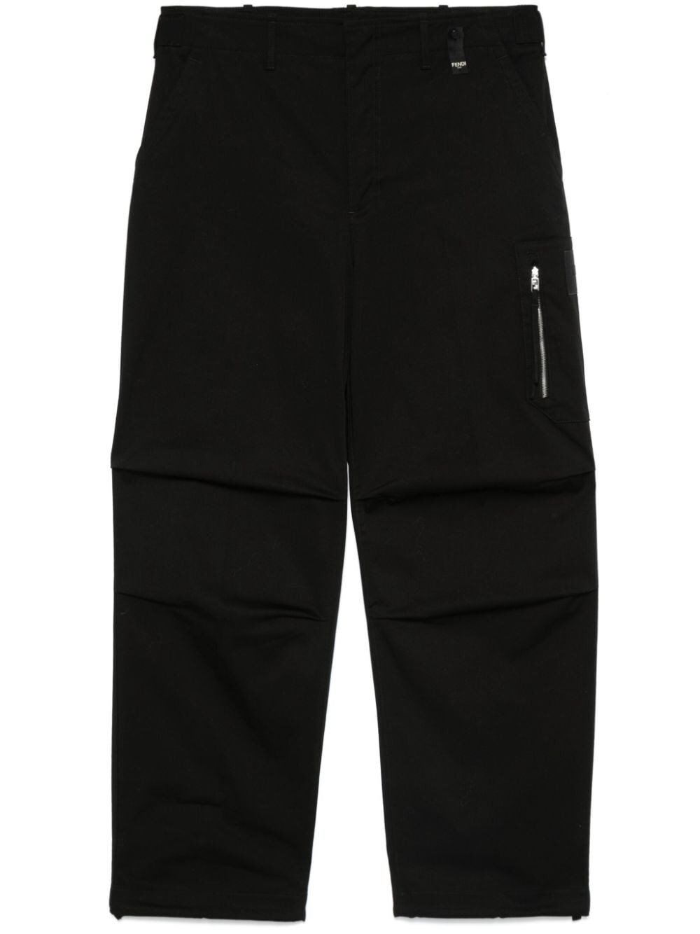 Shop Fendi Cargo Pants With Stretch Hem In Black