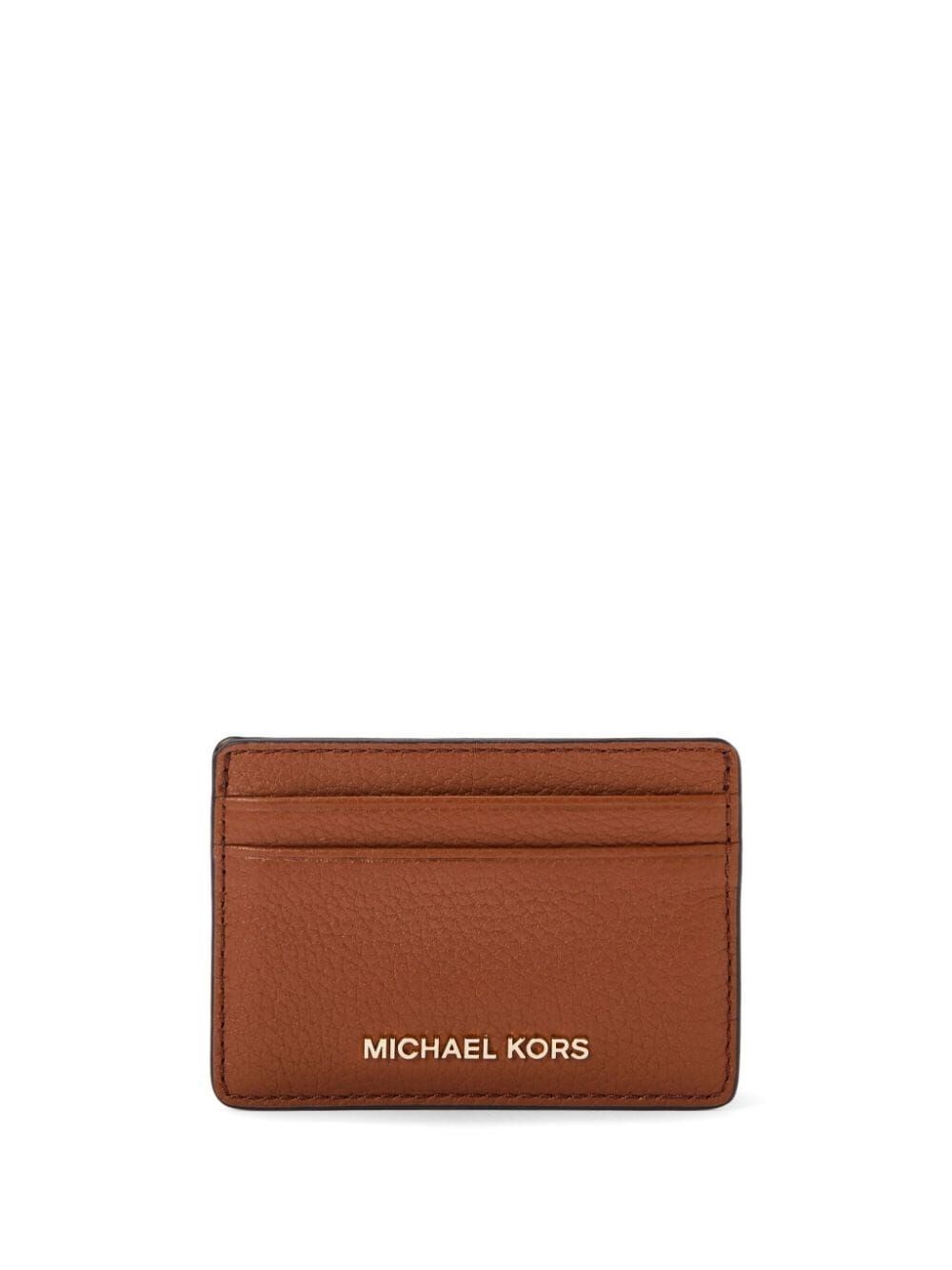 Michael Kors Mk Portacarte In Pelle Martellata In Brown