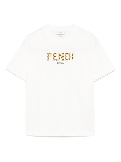 【関税込み】fendi Postcards' T-shirt Fendi Ff postcards logo print cotton t-shirt available on