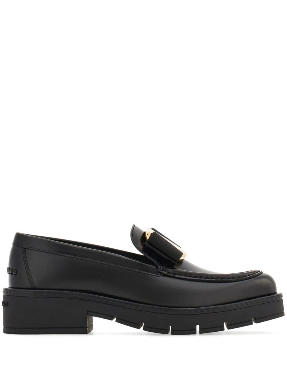 Shop Ferragamo Chunky Vara Bow Loafer In Black