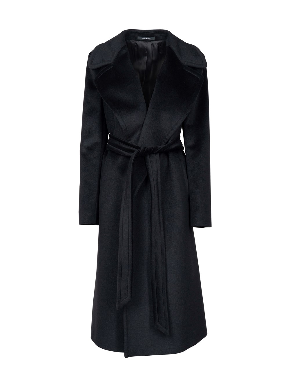 Shop Tagliatore Coat With Belt In Black