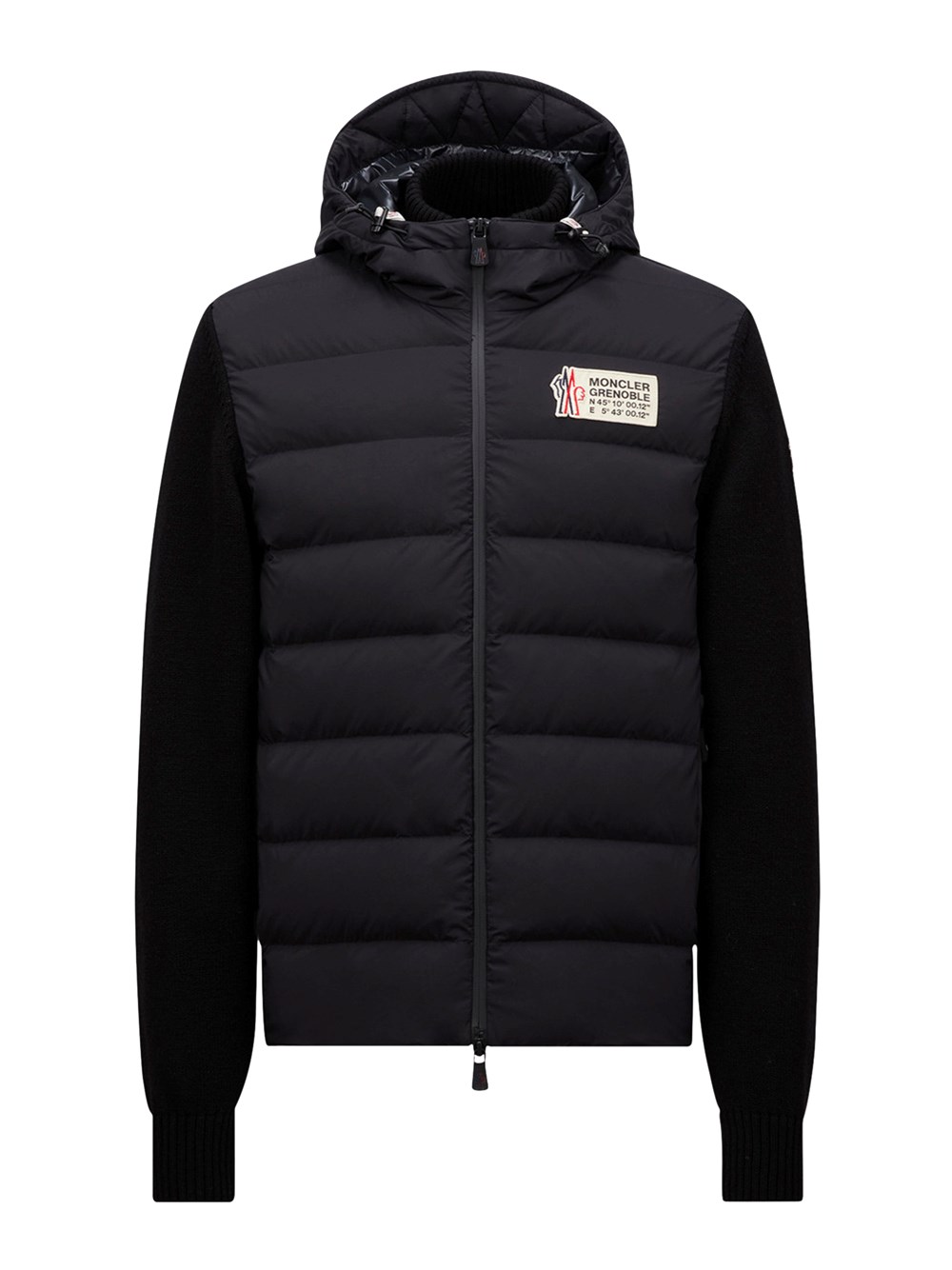 Shop Moncler Padded Zip-up Hoodie In Black