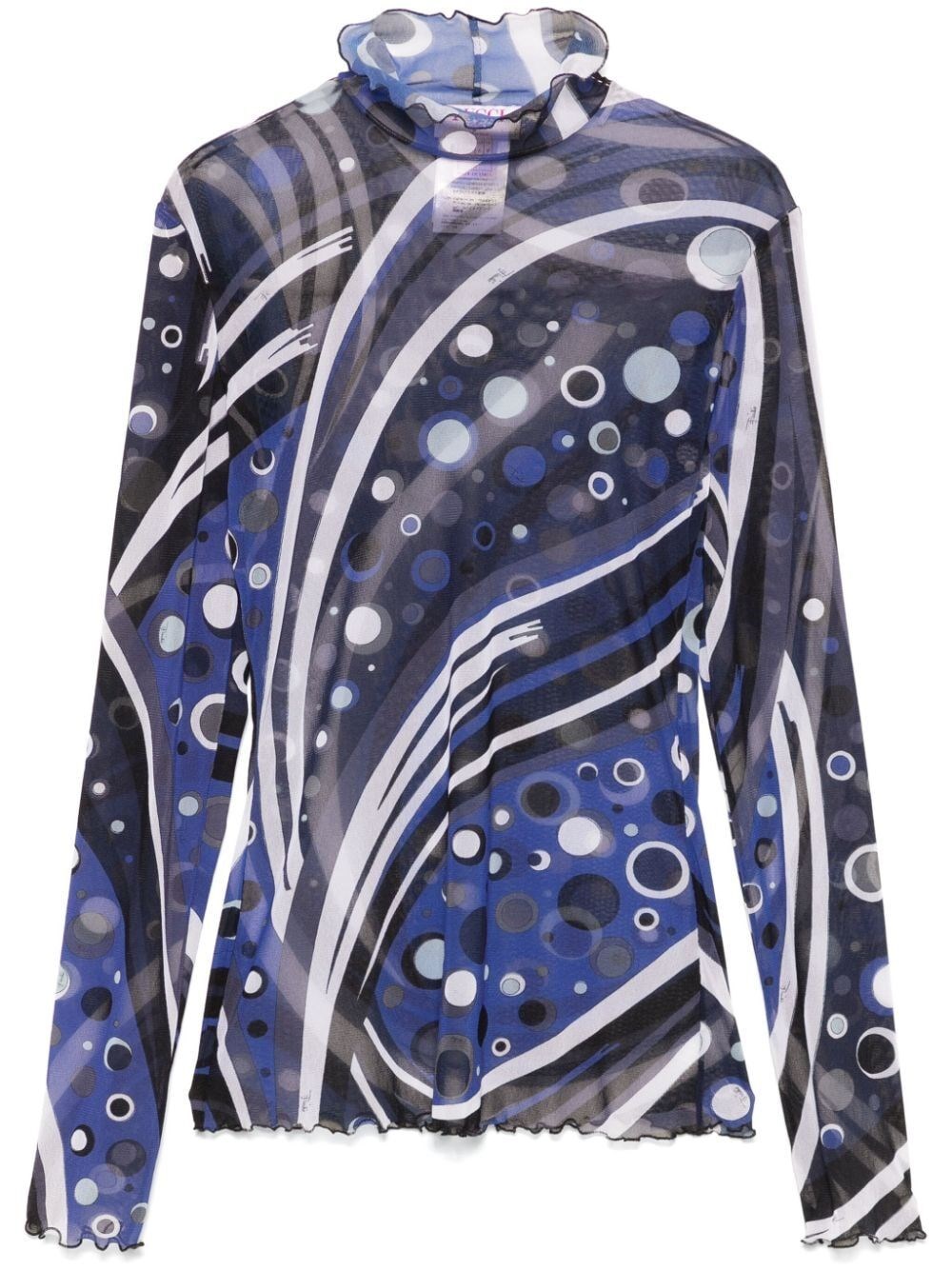 Shop Pucci Fontane-print Top In Blue