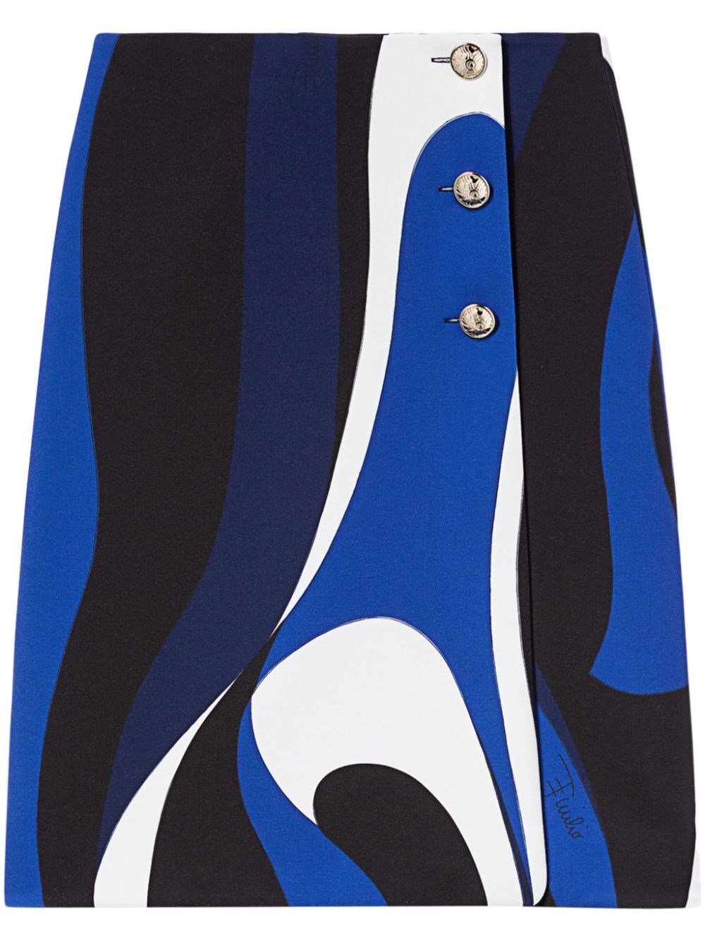 Shop Pucci Marmo-print Wrap Skirt In Blue