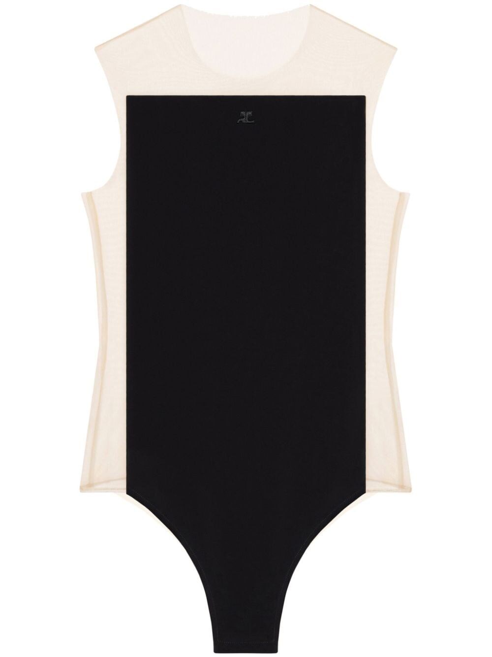 Shop Courrèges Illusion Sleeveless Bodysuit In Black