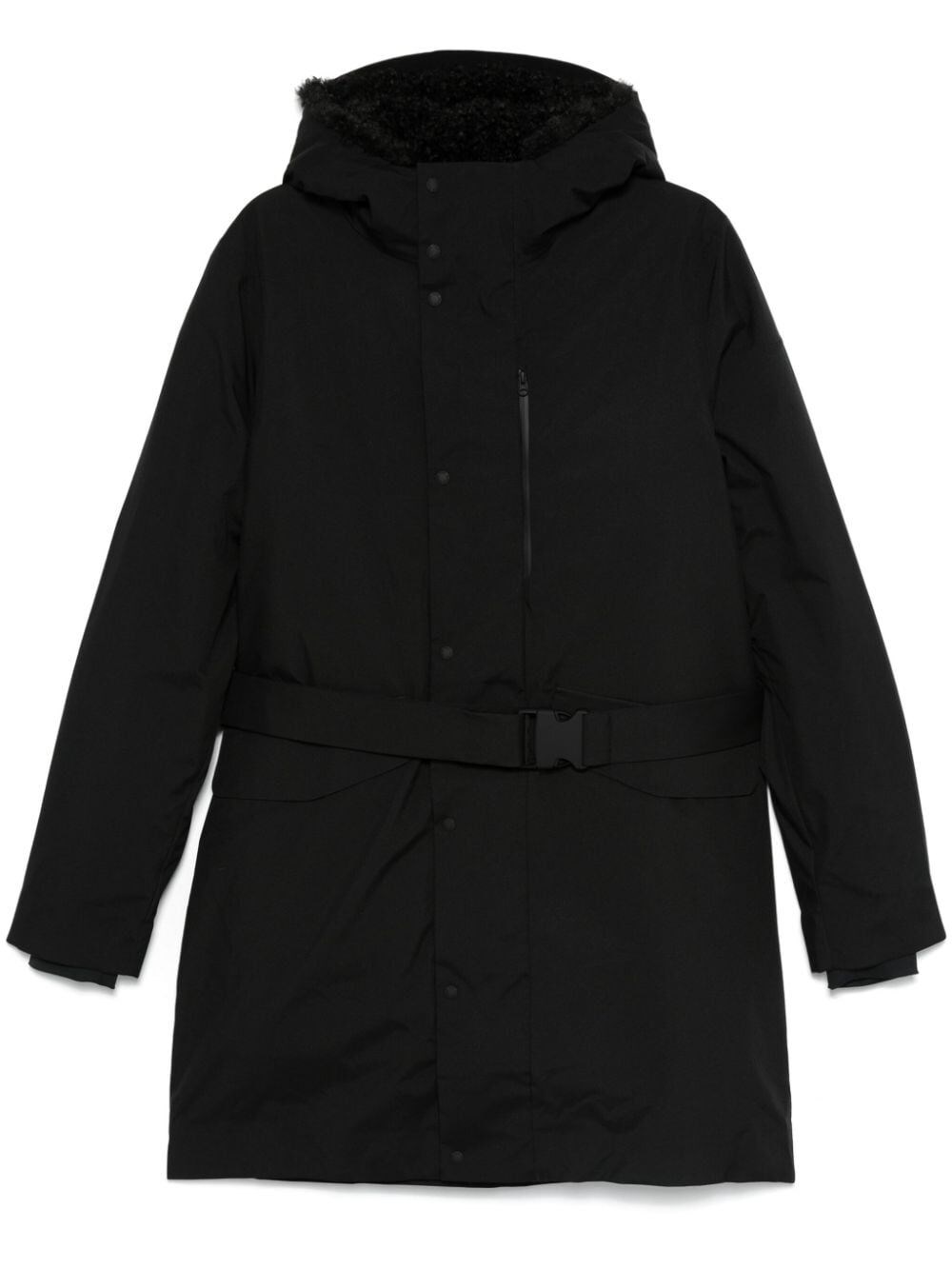 Shop Save The Duck Yves Belted Padded Coat In Black