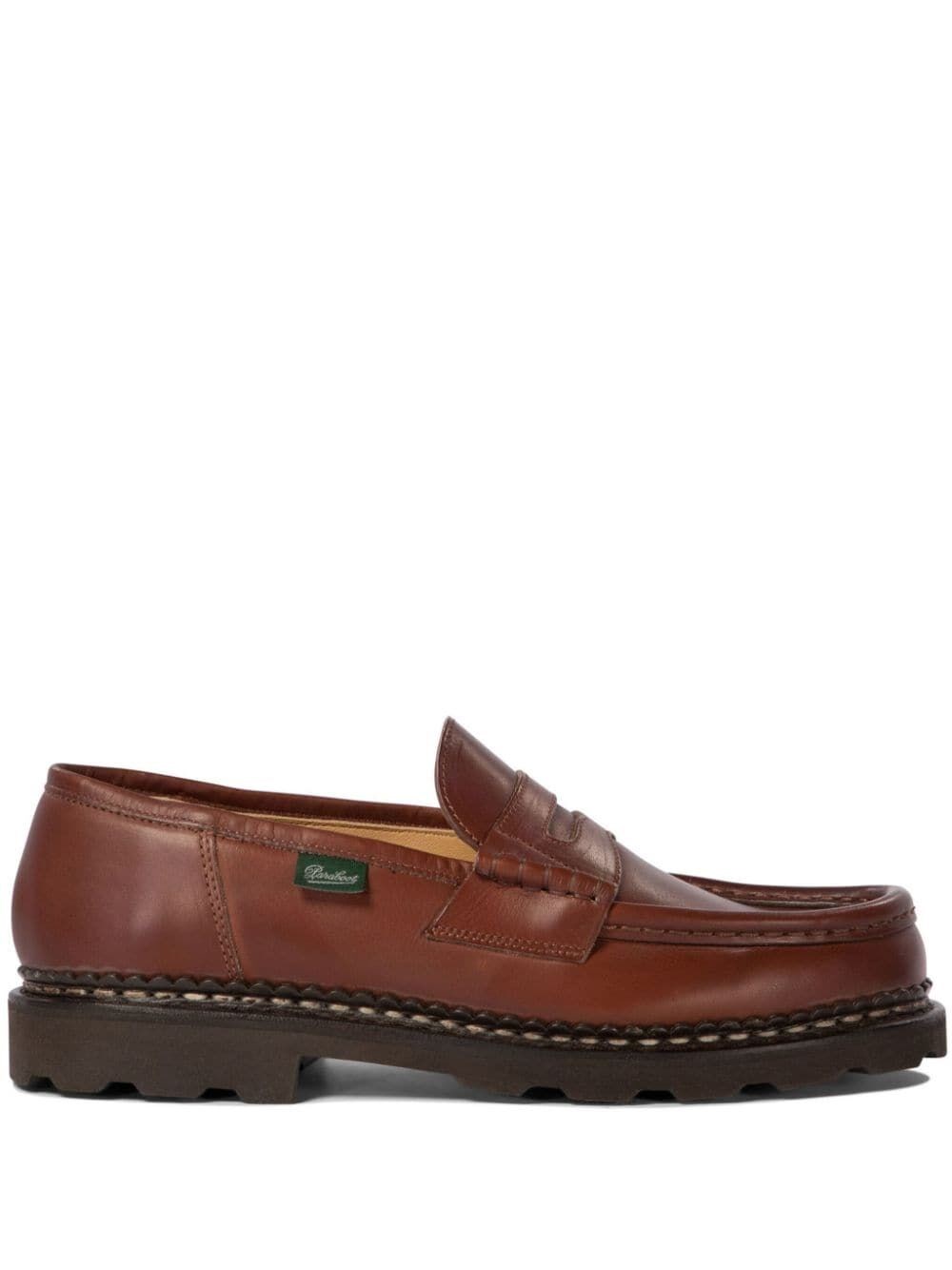 Shop Paraboot Reims Smooth Leather Loafers In Brown