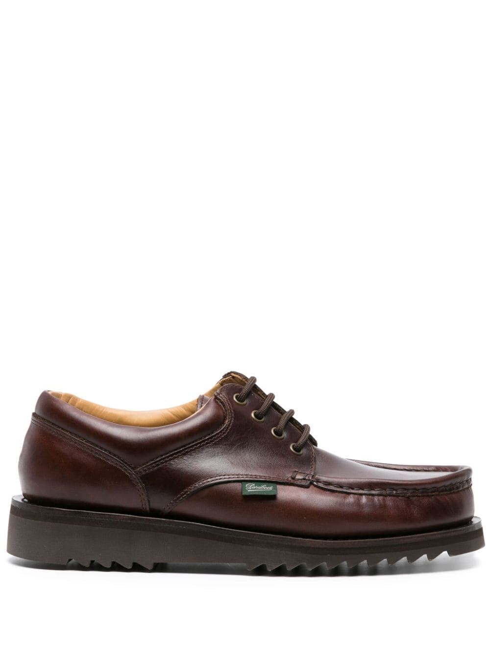 Paraboot Thiers Smooth Leather Boat Shoes In Brown