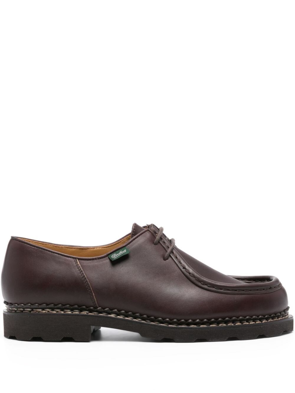 Paraboot Michael Smooth Leather Derbies In Brown