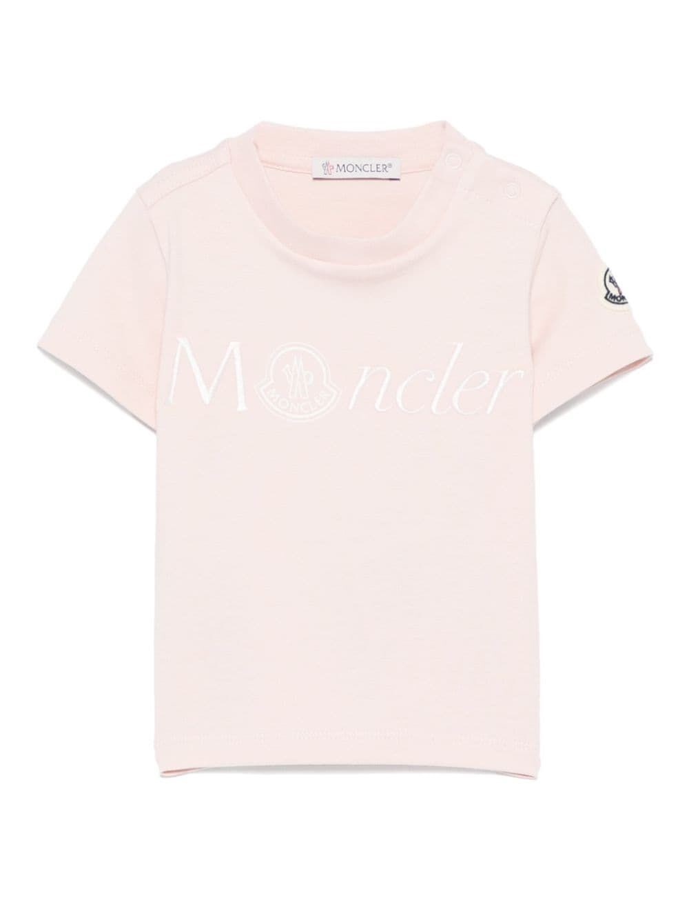 Moncler Kids' Logo T-shirt In Pink & Purple