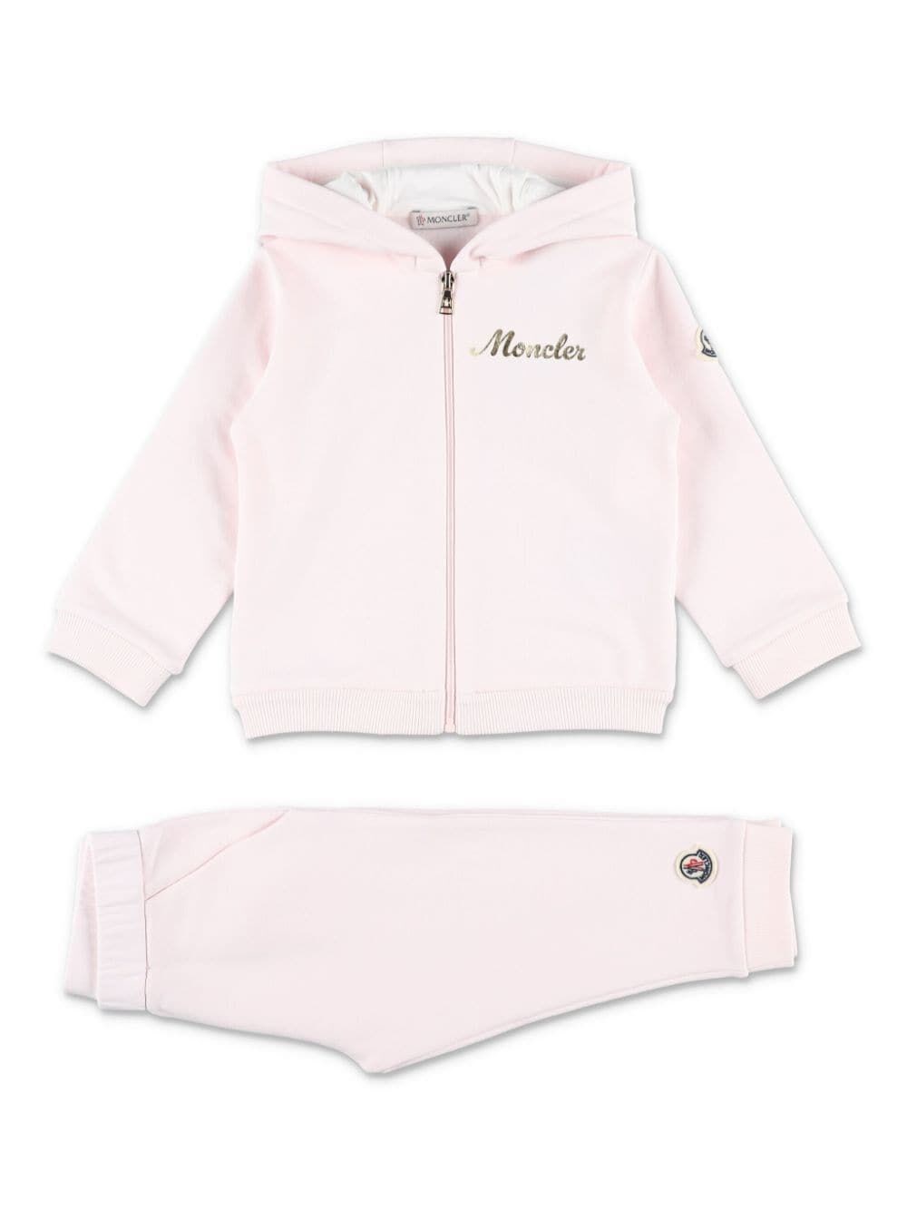 Moncler Kids' Logo-print Stretch-cotton Tracksuit Set In Pink & Purple