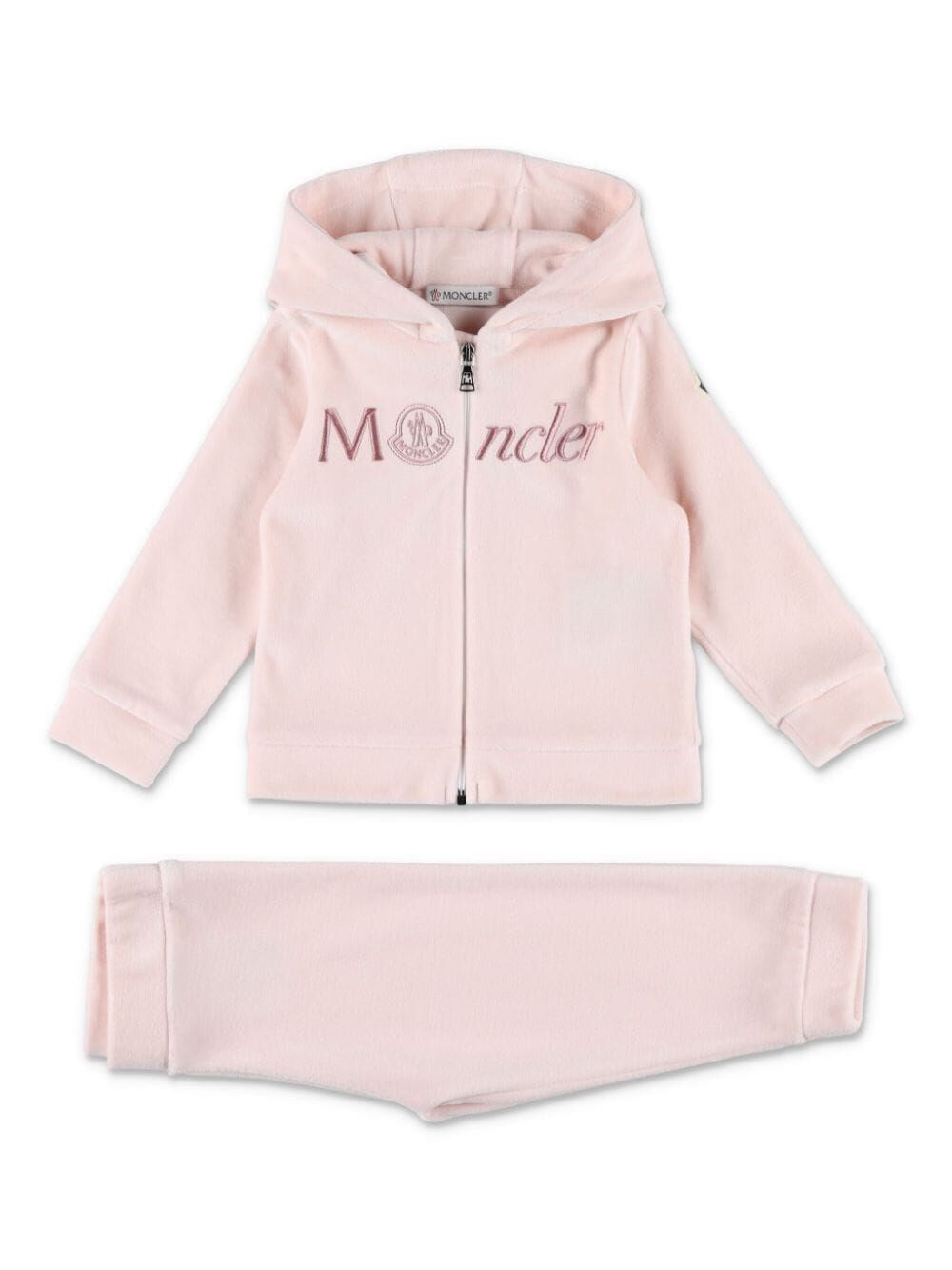 Moncler Kids' Embroidered Logo Track Suit In Pink & Purple