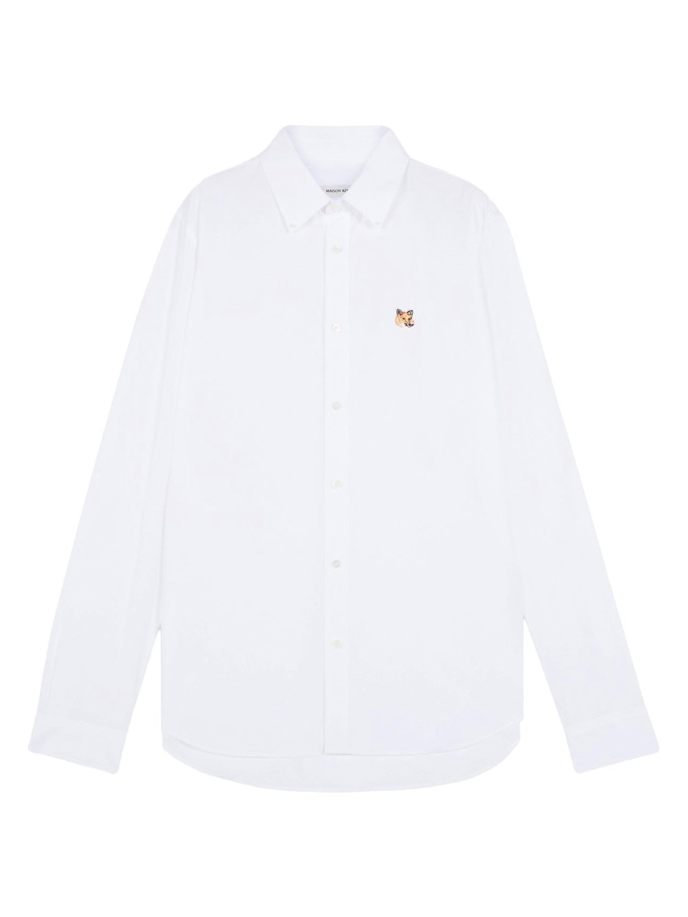 Shop Maison Kitsuné Mini Fox Head Classic Oxford Shirt In White