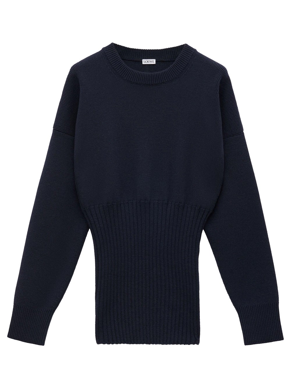 LOEWE RIBBED WOOL LONG SWEATER 