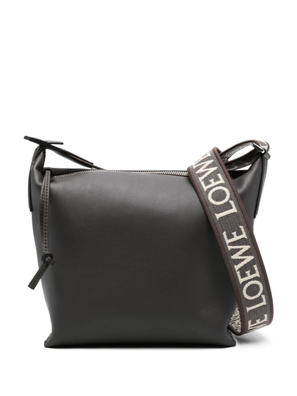 Shop Loewe Small Cubi Crossbody Bag In Smooth Calfskin In Grey