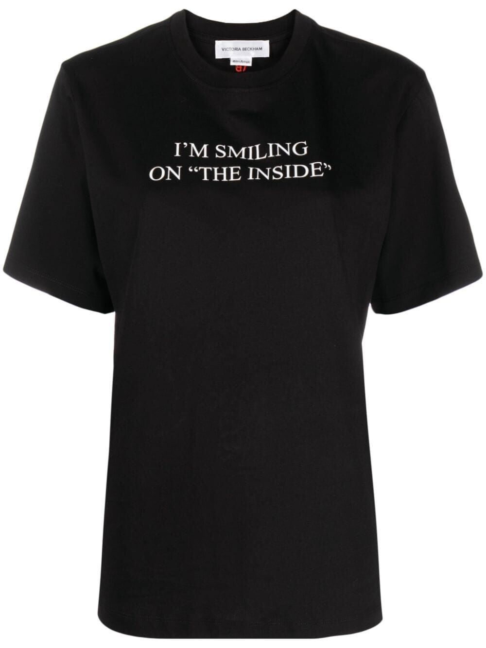 Shop Victoria Beckham Slogan T-shirt In Black