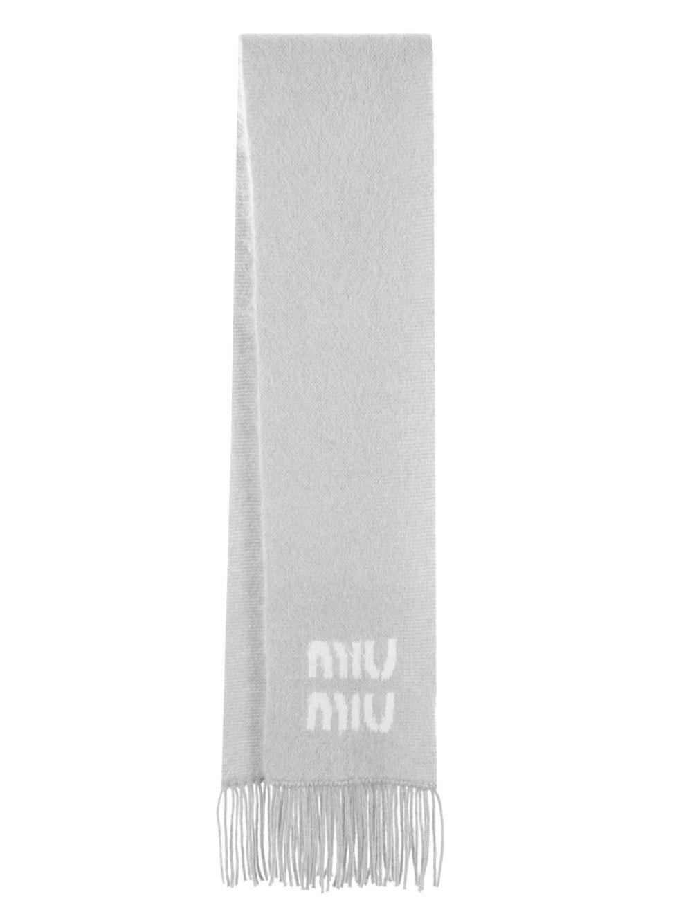 Miu Miu Women's Grey Wool And Mohair Scarf