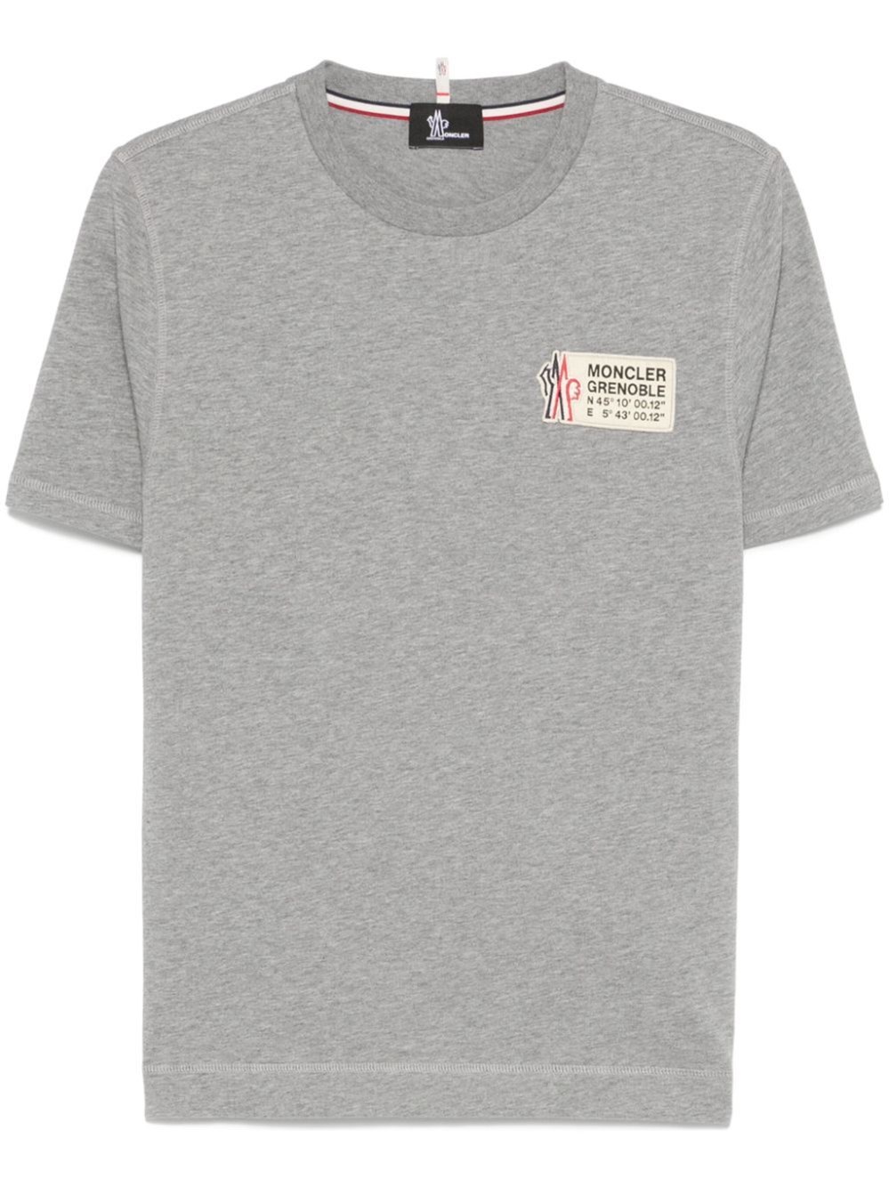 Shop Moncler Logo T-shirt In Grey