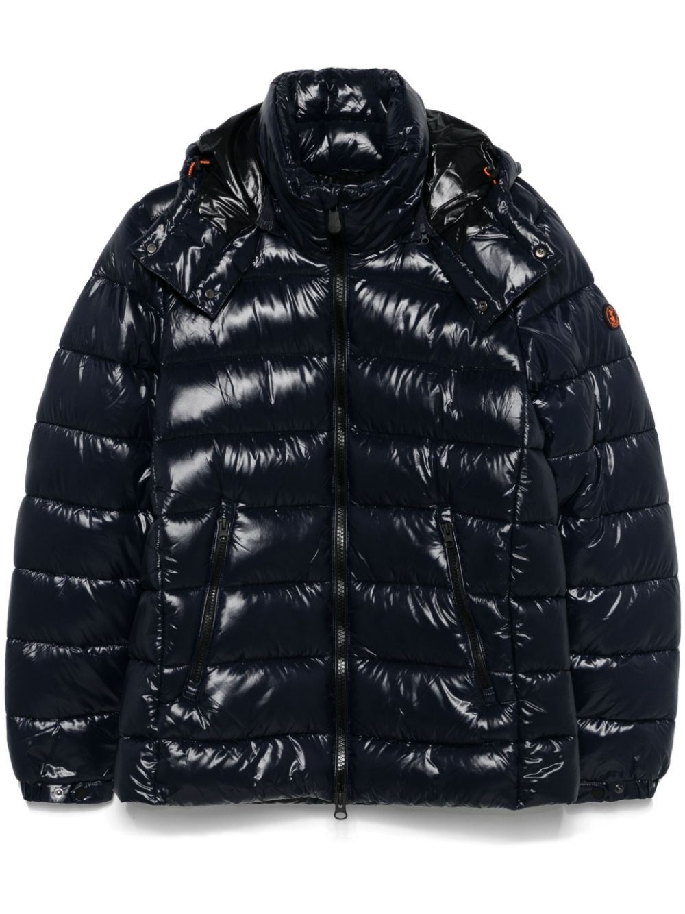 SAVE THE DUCK FLORIAN LACQUERED EFFECT HOODED PUFFER JACKET 