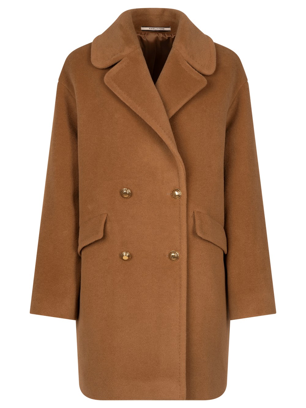 Tagliatore Double Breasted Coat In Brown