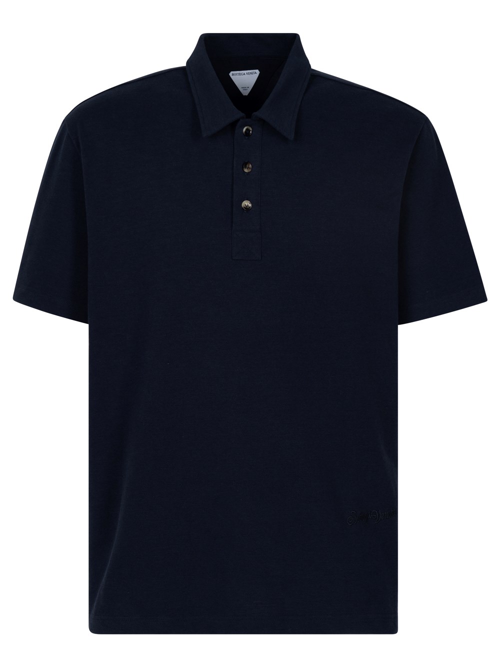 Bottega Veneta Polo In Cotone Piqué In Blue