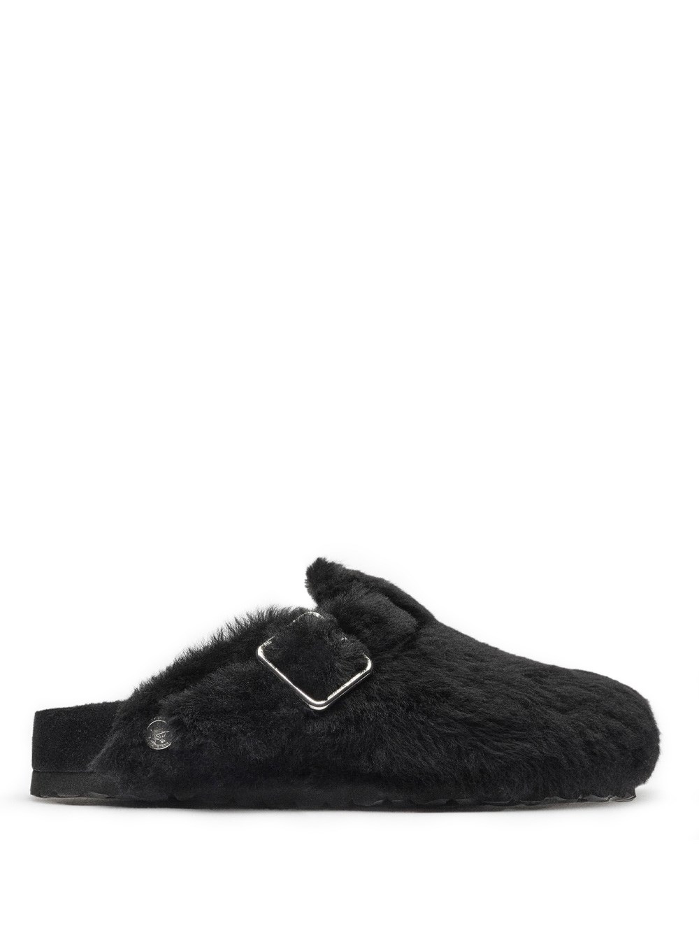 Birkenstock Shearling Boston Clogs In Black