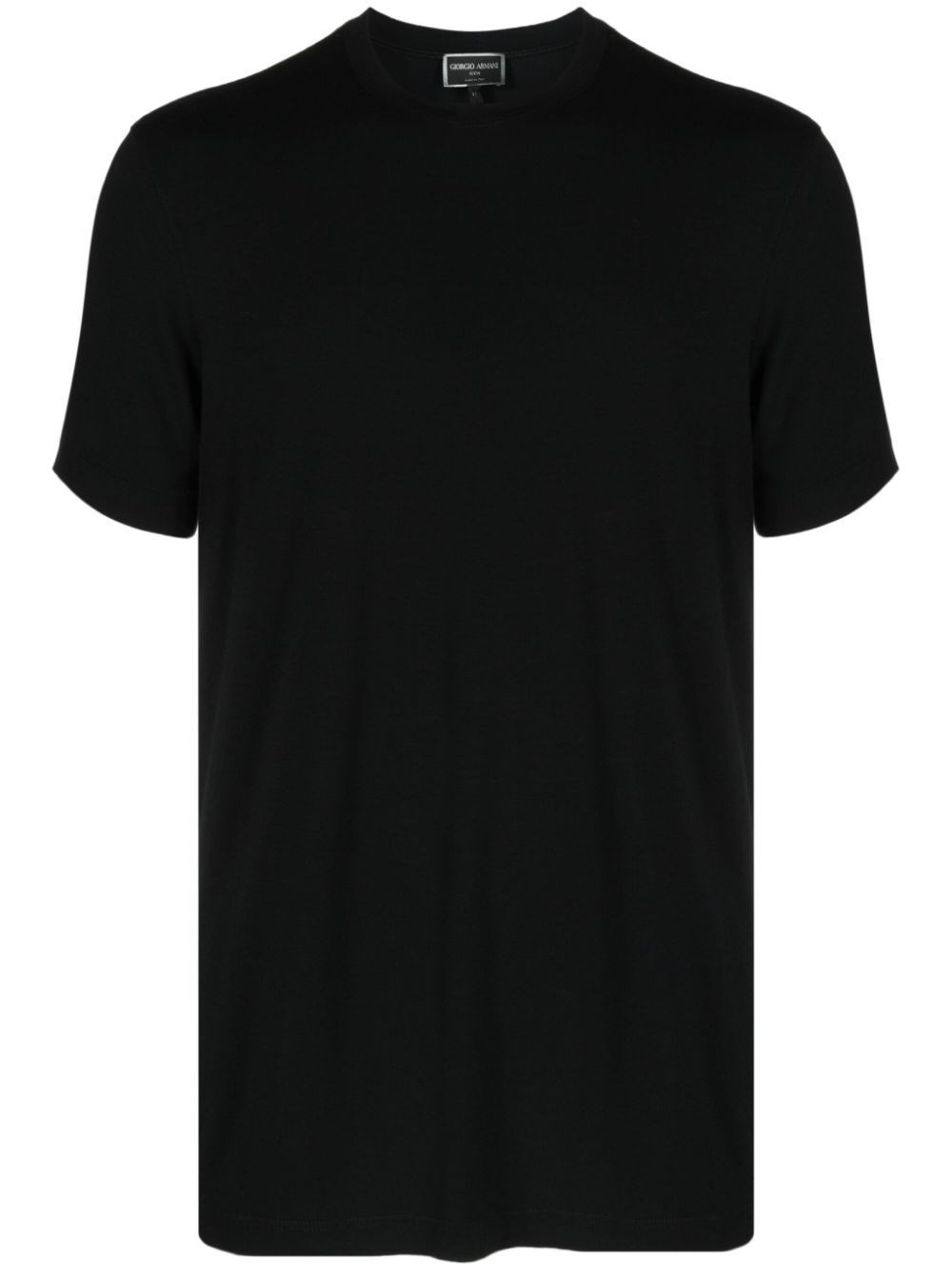 Giorgio Armani Men's Black Icon Crew-Neck T-Shirt In Stretch Viscose Jersey
