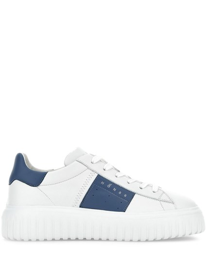 スニーカー HOGAN SNEAKER HOGAN H-STRIPES IN NAPPA Sneakers Hogan H-Stripes WHITE, BLUE for Man