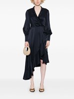 関送込◆ZIMMERMANN◆シルクラップミディドレス Zimmermann ラップシルクミディドレス available on Monti