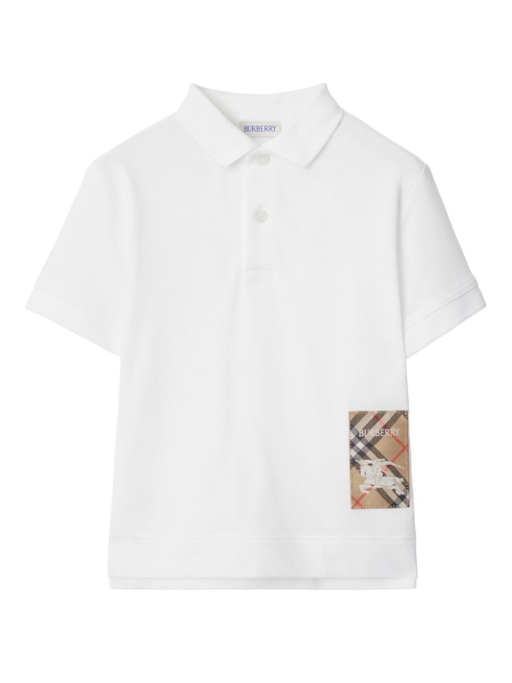 BURBERRY CHECK LABEL COTTON POLO SHIRT 