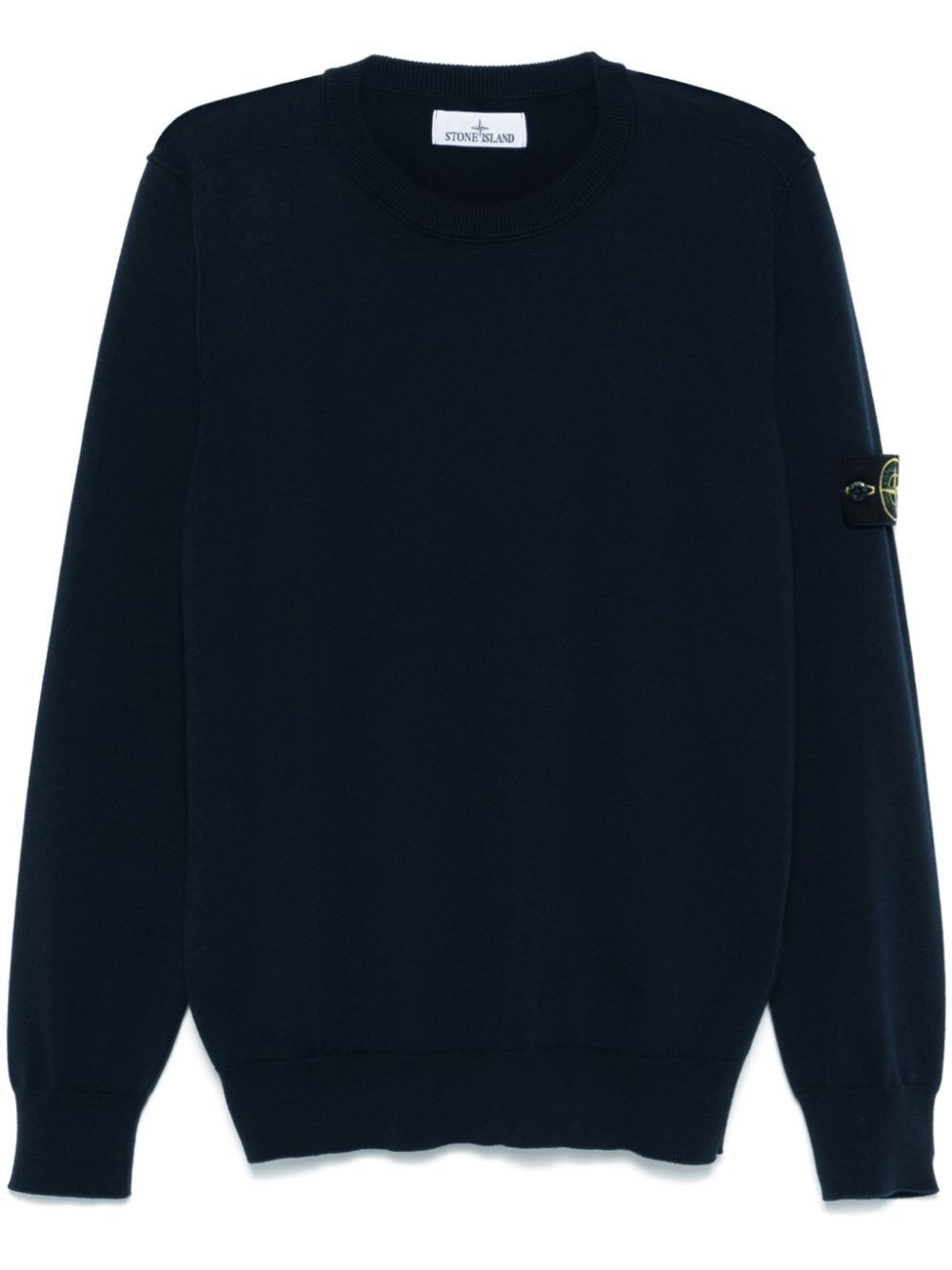 Stone Island Cotton Crew Neck Sweater In Blue