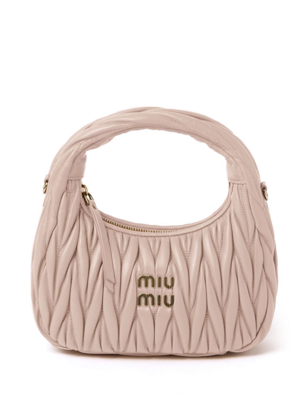 Miu Miu Lamb Leather Quilted Shoulder Bag In Pink