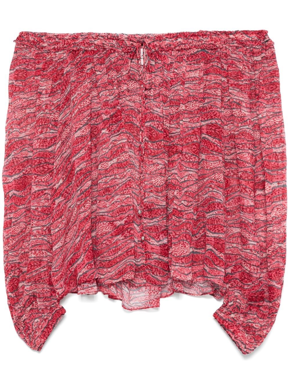 Isabel Marant Étoile Off-the-shoulder Printed Top Lightweight Fabric In Red