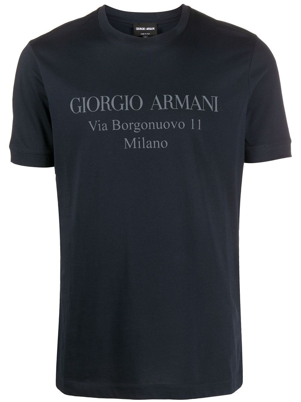 Giorgio Armani Official Store Borgonuovo 11 T-shirt In Pima Cotton Jersey In Blue
