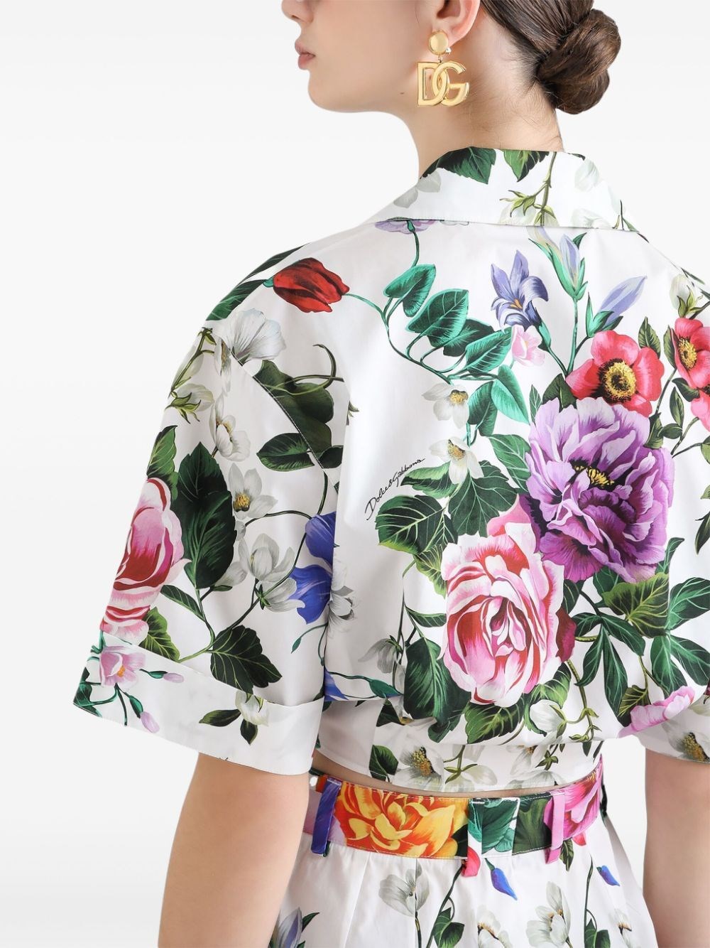 Tシャツ・カットソー Dolce & Gabbana FW25 Floral crop shirt (F5P61THS5TR HA5PC) Dolce & Gabbana Mambo print cotton crop shirt | F5G07TGDD06HW680