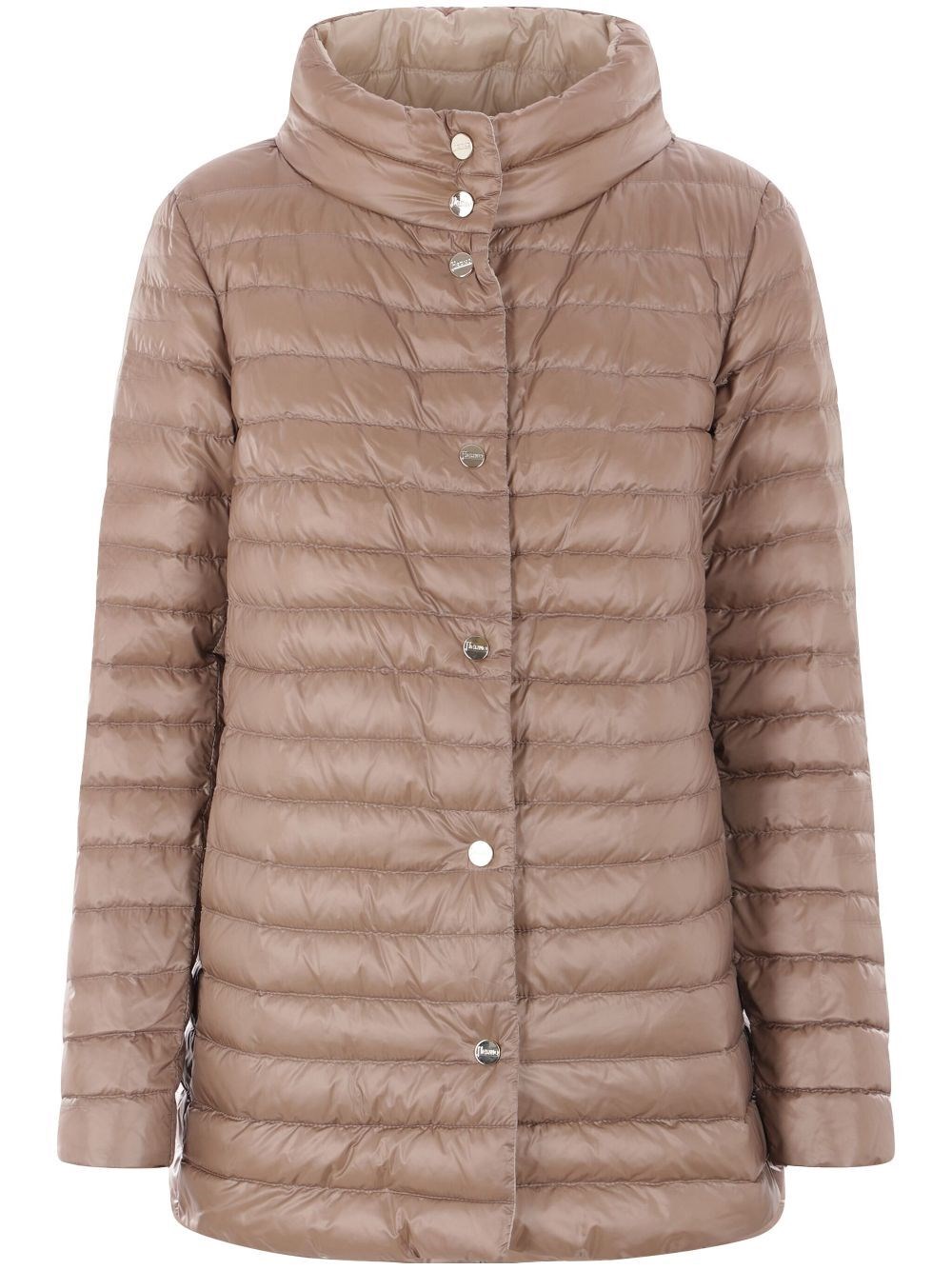 Herno A-shape Reversible Down Jacket In Ultralight Nylon In Nude & Neutrals