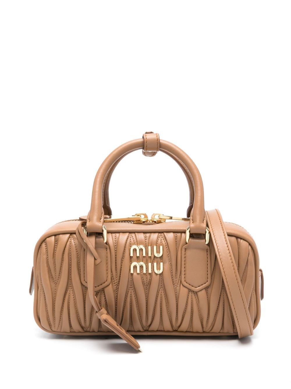 Miu Miu Women's Nude & Neutrals Arcadie Regular Matelassé Nappa Leather Bag