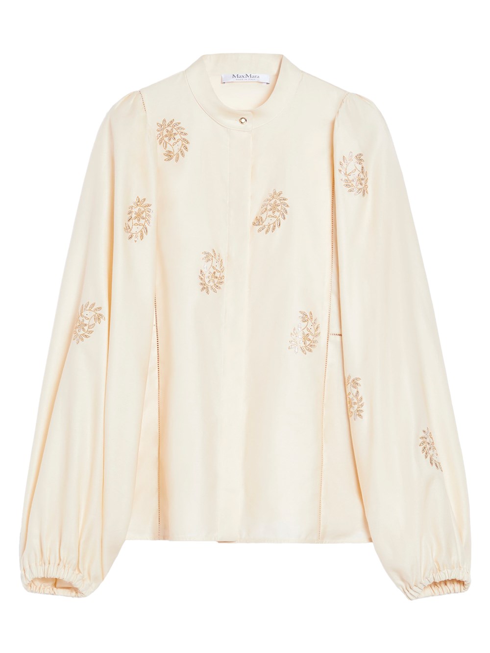 Max Mara Caladio Ricamo Blouse In White