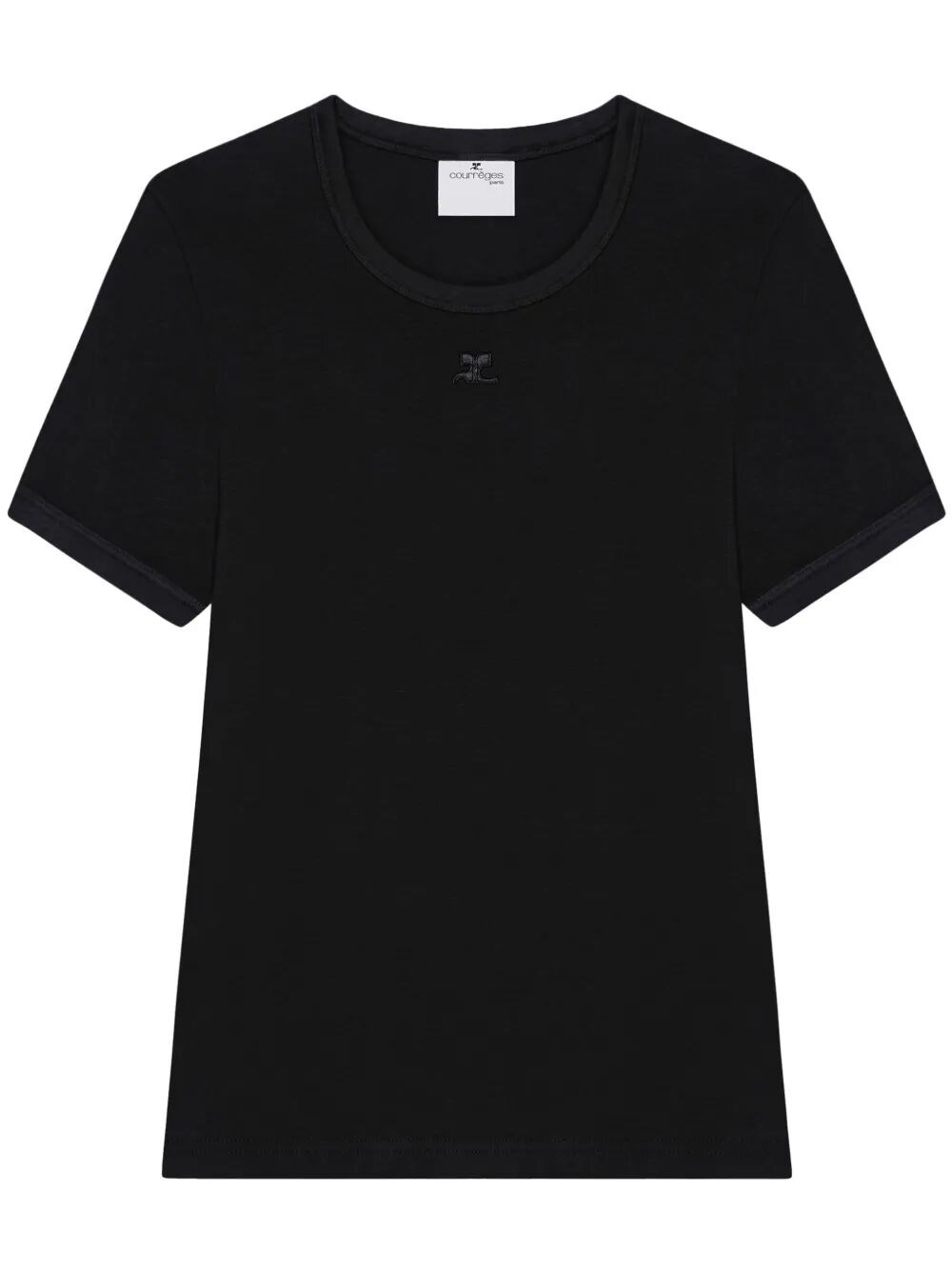 Courrèges Heritage Contrast T-shirt Clothing In Black