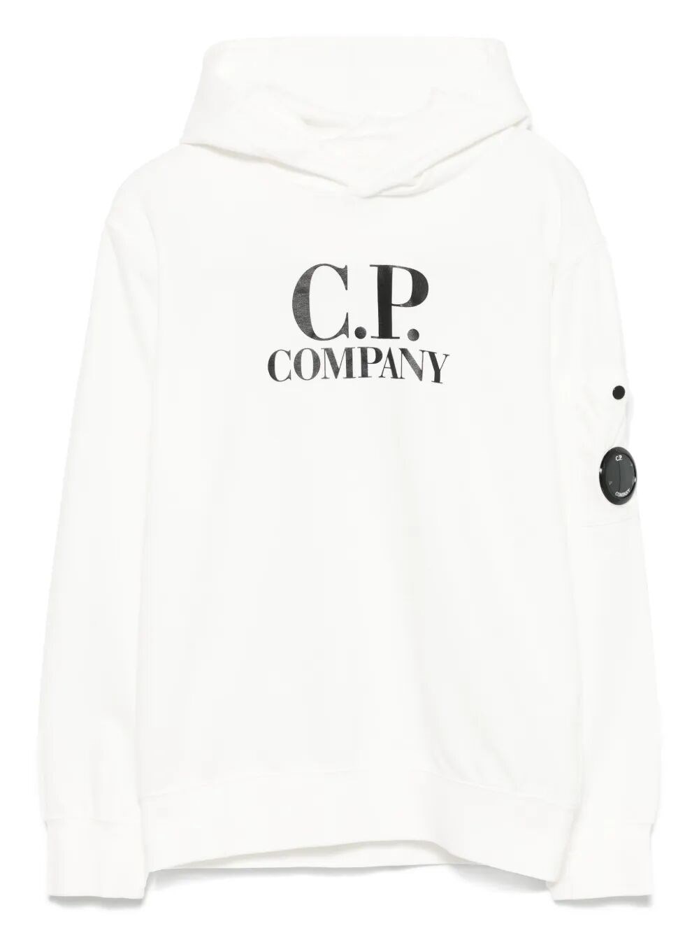 C.p. Company Lens-detail Hoodie In White