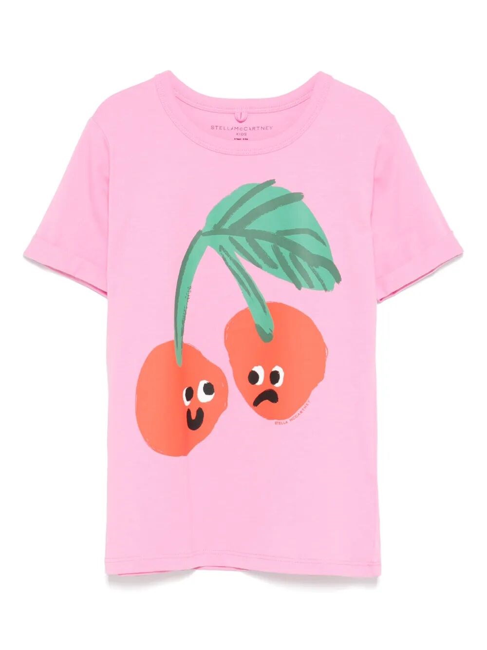 Stella Mccartney Kids' T-shirt In Cotone Con Stampa Ciliegie In Pink