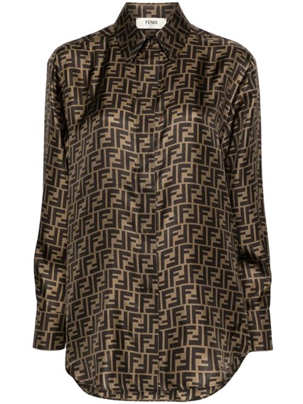 Fendi Silk ff jacquard crossover shirt available on Monti
