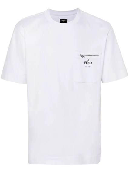 Fendi Fendi roma cotton t-shirt with zip detail available on Monti
