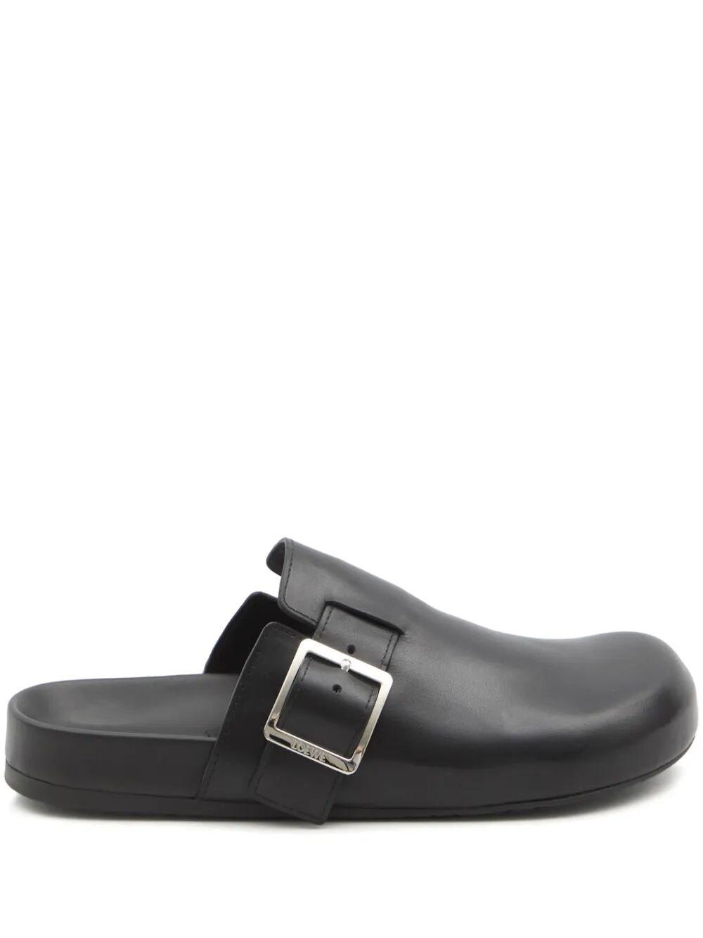Loewe Ease Buckle Brushed Leather Clogs In Black