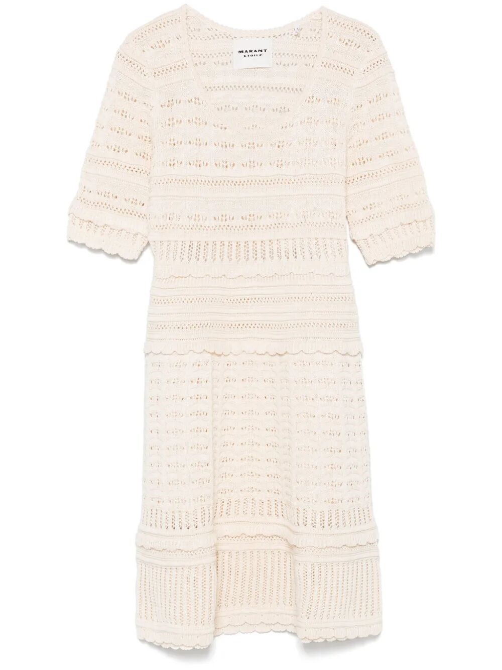 Isabel Marant Étoile Abril Short Openwork Knitted Dress In Nude & Neutrals