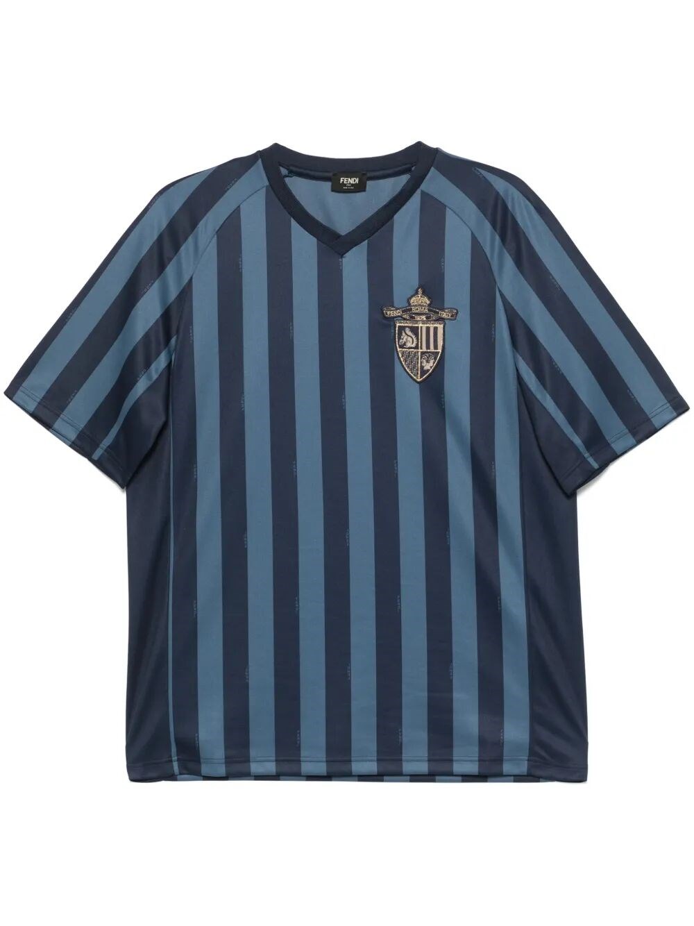 Fendi Pequin Striped T-shirt In Blue